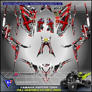 YAMAHA RAPTOR 700 700R 2013 2014 2015 to 2025 GRAPHICS KIT DECALS STICKERS ATV - Picture 1 of 1