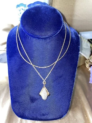 Collar de cadena de cuerda de oro amarillo sólido de 14k vintage de 30" de largo con diamante 12 g Foto 1 de 4