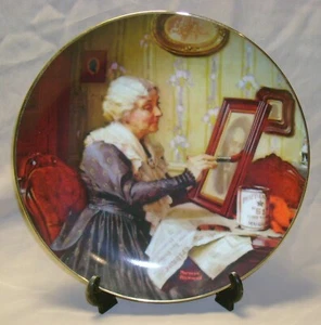 Knowles china Grandmas Love NORMAN ROCKWELL COLLECTOR PLATE w/coa 1988 - Picture 1 of 5