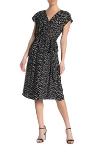 NWT VELVET by GRAHAM & SPENCER DOT PRINT FAUX WRAP DRESS M - Picture 1 of 2