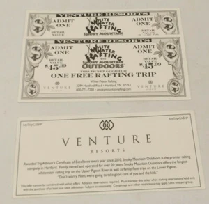 3- BIGIF WHITE WATER RAFTING SMOKY MOUNTAIN OUTDOORS Gatlinburg Pigeon Forge - Picture 1 of 1