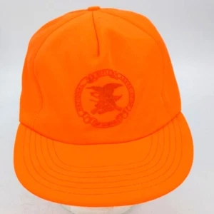 Vintage National Rifle Association NRA Orange Hunting Fishing Snapback Hat Cap - Picture 1 of 9