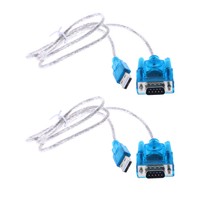 2x USB TO SERIAL RS232 DB9 9-PIN Adapter Cable COM Interface for Singlechip