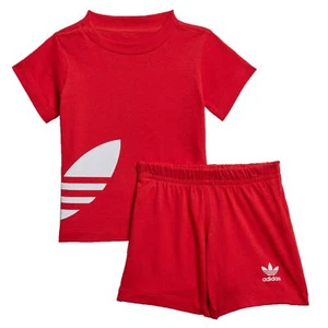 Adidas Big Trefoil Sports Suit Boys Summer Set 2-Piece Shirt + Shorts - Picture 1 of 1