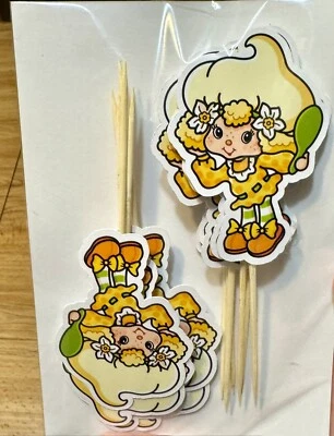 Toppers de cupcake comemoração aniversário merengue limão anos 80 - Imagem 1 de 2