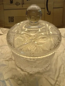Böhmischesglas Schale klein mit Deckel Sternschliff hohe Qualität Crystalex - Bild 1 von 2