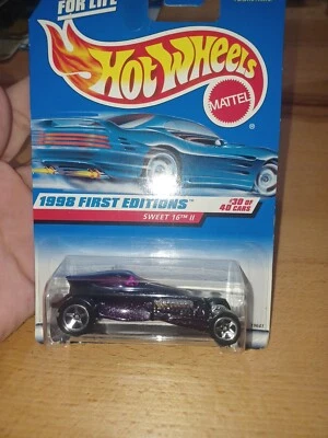 *1998 Hot Wheels #674 First Editions 30/40 Sweet 16 II Dark Purple w/Chrome 5 Sp - Image 1 of 4