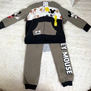 NWT Disney Mickey Mouse 3 Piece Set Joggers Hooded Sweatshirt T-Shirt Sz 5 - Picture 1 of 9