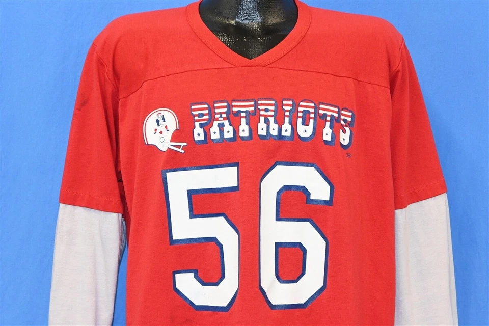 Camiseta vintage años 80 NUEVA INGLATERRA PATRIOTAS ANDRE TIPPETT #56 NFL FUTBOL XL Foto 1 de 4