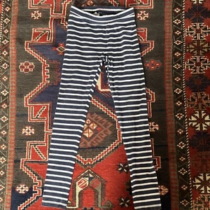 Crewcuts Girls Leggings Blue White Striped  Full Length Pants SIZE 14 - Picture 1 of 8