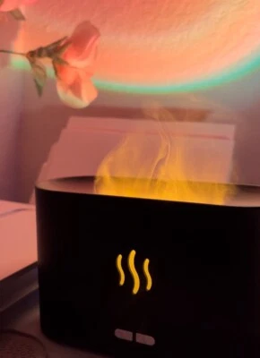 Humidificador de Aire Llama Difusor de Aceite Esencial, Blanco 7 Colores Luz Aroma D Foto 1 de 4