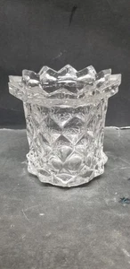 FOSTORIA AMERIKANISCHER KLARGLAS KUBISTISCHER VOTIVKERZENHALTER 4" - Bild 1 von 3