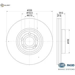 2x BRAKE DISC 8DD 355 132-331 FOR MERCEDES-BENZ M 264.920 2.0L 4cyl GLE - Picture 1 of 9