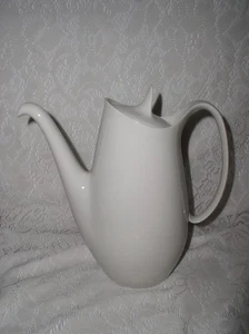 Vintage Lilien Porzellan Fabulous ALL WHITE Coffee Pot MCM Austria - Picture 1 of 4