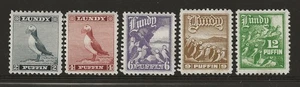 LUNDY - 5 verschiedene PUFFIN Werte - unbenutzt - KOSTENLOSER VERSAND! - Bild 1 von 2