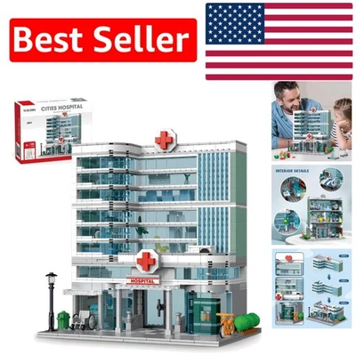 Engaging City Hospital Building Set con Iluminación LED - Regalo Ideal para Constructores Foto 1 de 4