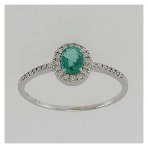 GIANNI CARITÀ, Ring mit Smaragd Ct 0,39 - Diamanten Ct 0,09 G - Gold 750 - Bild 1 von 3