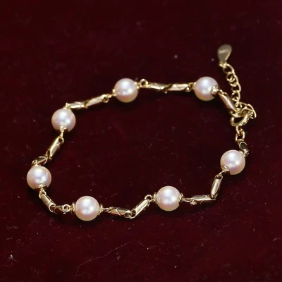 Preciosa pulsera de perlas blancas redondas mar sur 7-8 mm 7,5-8" Foto 1 de 4