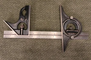 Regla Cuadrada Combinación Vintage L. S. STARRETT Nº 4 12" - Imagen 1 de 15
