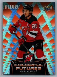 2024-25 Allure #CF-15 Jack Hughes Colorido Futures Spectrum Naranja #/199 - Imagen 1 de 2
