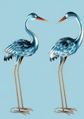 35" Tall Blue Heron Statue Garden Figurine Price For1 Water Resistant Waterproof - Image 1 of 4