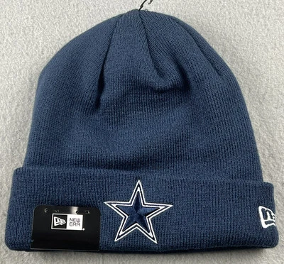 НОВАЯ ЭРА Dallas ковбои взрослых манжеты вязаный Beanie один размер темно-синий новый с Ярлыками - Изображение 1 из 3