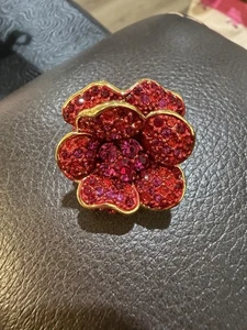 Joan River’s Statement-Ring rot Strass Blume Größe 8 - Bild 1 von 3
