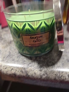 1 Bath & Body Works AMAZON FALLS 3 Wick Scented Wax Candle 14.5 Large - Picture 1 of 3