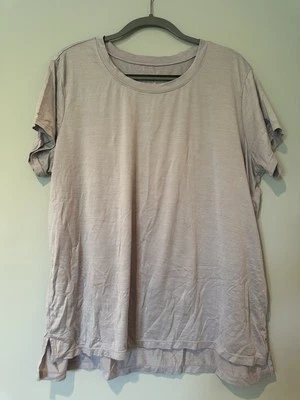 Camisa gris de ejercicio de yoga de manga corta para mujer Gaiam talla XXL Foto 1 de 3