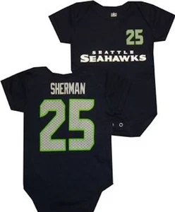 Seattle Seahawks Richard Sherman Newborn Creeper Bodysuit Team Apparel New Tags - Picture 1 of 5
