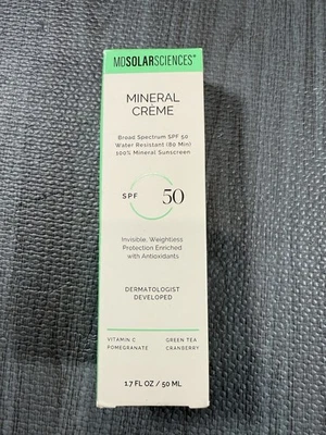 Солнцезащитный крем MDSolarSciences Mineral Creme SPF50 — полноразмерный 1,7 унции/50 мл срок годности 06/26 - Изображение 1 из 4