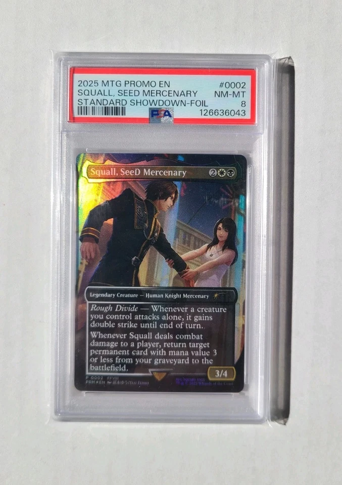 MTG Squall, SeeD Mercenary FOIL PSA 8 NM-MT Final Fantasy Showdown Promo 0002 - Image 1 of 4