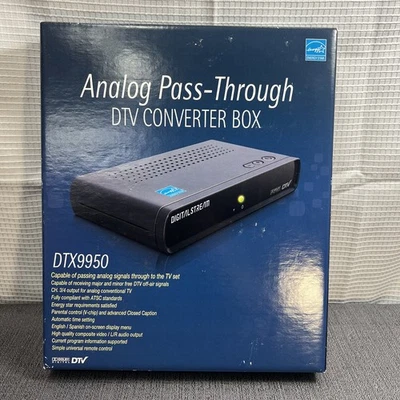 Digital Stream Analog Pass-Through DTV Converter Box Model DTX9950 NOB - Image 1 of 4