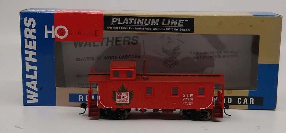 Walthers 932-7517 HO Scale Grand Trunk Western 30' Wood Caboose #77931 NIB - Image 1 of 1