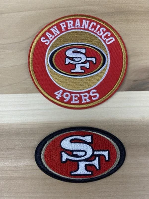 Lot Set Of 2 San Francisco 49'ers NFL Football Embroidered Iron On Patch 3”-2.5” - Image 1 of 3
