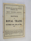 GWR notice. of Royal Trains.