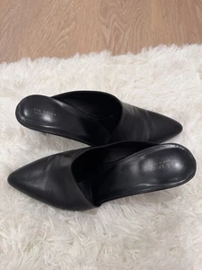 VIA SPIGA - Tacones bajos para mujer - Talla 8,5 - Cuero negro - Hecho en Italia - Sin caja - Imagen 1 de 6