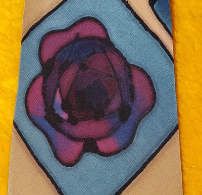 ROBERT DASKAL ~ ARTE PINTADO A MANO ~ CORBATA PARA HOMBRE ~ ROSA PÚRPURA FLORAL ~ 57" Foto 1 de 4