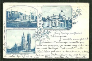 Gruss aus Montreal Jugendstil Krankenhaus Kirche Quebec QC Kanada ca 1899 - Bild 1 von 1