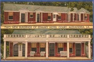 EDMARY HOTEL COURT POSTCARD Alexandria Apartments Louisiana - Picture 1 of 3