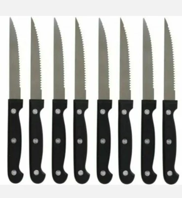 8 Cuchillos RoyalNorfolk Acero Inoxidable 8" Cuchillos para Carne Remachazados ¡ENVÍO GRATUITO! Foto 1 de 4