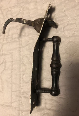antq door thumb latch Hardware Face Plate Top Bent Stored Salvaged Cover