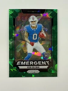 2024 Panini Prizm #16 Keon Coleman EMERGENT Green Cracked Ice Prizm SP Rookie RC - Bild 1 von 2