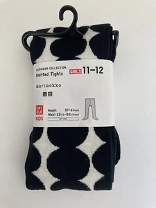 Uniqlo x Marimekko Knitted girls tights Black & White Polka Dots Size 11-12 NEW - Picture 1 of 4
