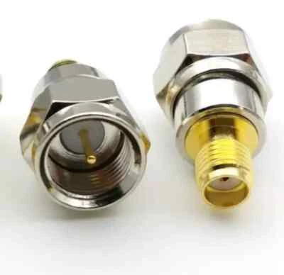 2pcs Alloy F Type Male Plug To SMA Female Jack RF Coaxial Adapter Connector UK - Image 1 of 4