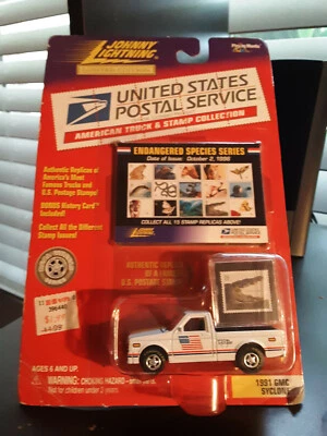 GMC Syclone 1991 USPS camión fundido a presión y colección de estampillas Johnny Lightning  Foto 1 de 2