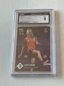 2024 Topps Now UEFA 23 Alisha Lehmann Women's Soccer League #/99 Purple sp CGC 9 - Picture 1 of 4