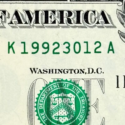 1992 30th December Birthday 1992 30 Dec Uncirculated Dollar Fancy Serial Number - Image 1 of 3