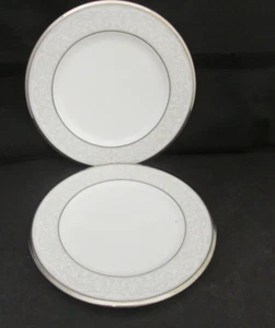 PATTERN SILVER PALACE BY NORITAKE 6 5/8 " BREAD PLATES NEW WITH PAPER LABEL 2 - Picture 1 of 3