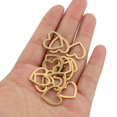 40 piezas colgantes de latón crudo con dijes de corazón de amor de 17 mm hágalo usted mismo joyería collar pendiente